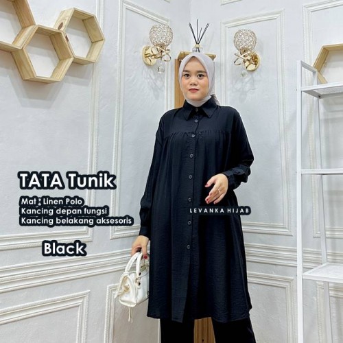 Tata-006 TATA Tunik Kancing Linen Polo